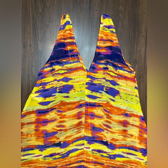 Josa Tulum Swim Cover Up One Size Colorful Asymmetrical Beach Resort Cruise EUC - Picture 3 of 14